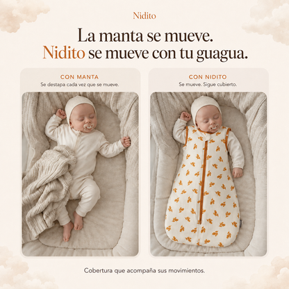 Nidito™ | Saco de Dormir para Bebé con Cremallera Doble